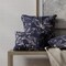 Blue Leaves Linen Look Print Upholstery Fabric by The Yard - SKU: Brady Midnight